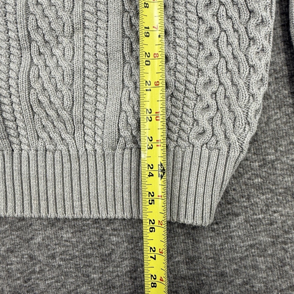 Ben Sherman Heritage Mens Gray Cable Knit Crew Neck Cotton Sweater Size Medium - Picture 4 of 9